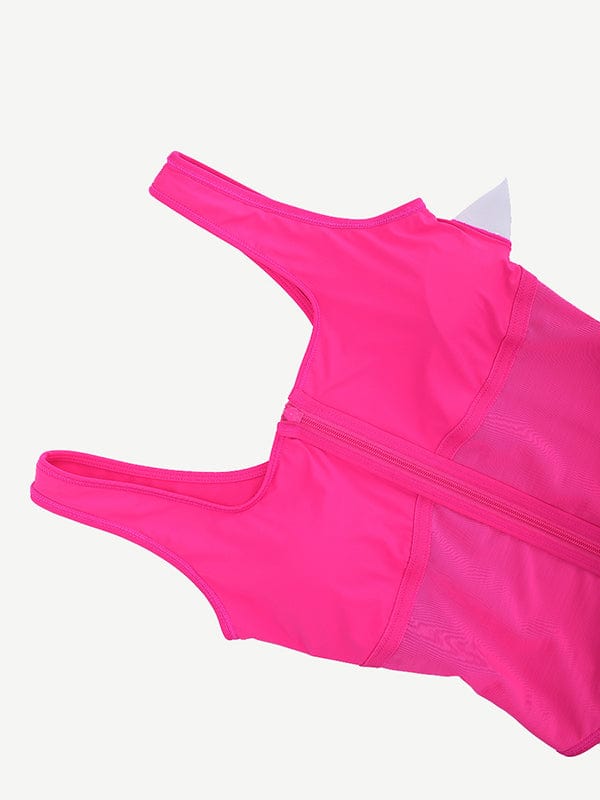Tummy Control One-Piece Swimsuit with Waterproof Zip Line
