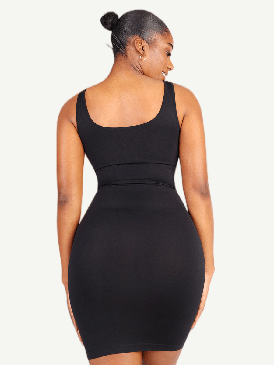 Square Neck Snatched Body Shaping Dress