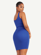 Square Neck Snatched Body Shaping Dress