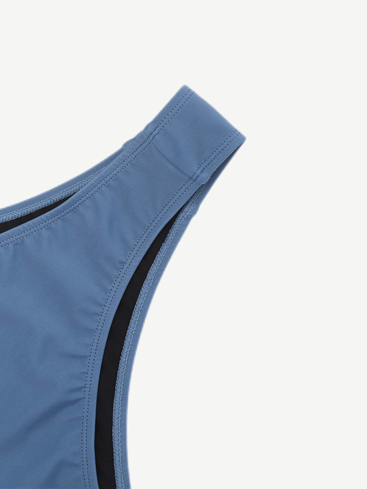 High-Waist Slimming Bikini Bottom with Waterproof Zip Line