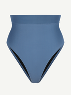 High-Waist Slimming Bikini Bottom with Waterproof Zip Line