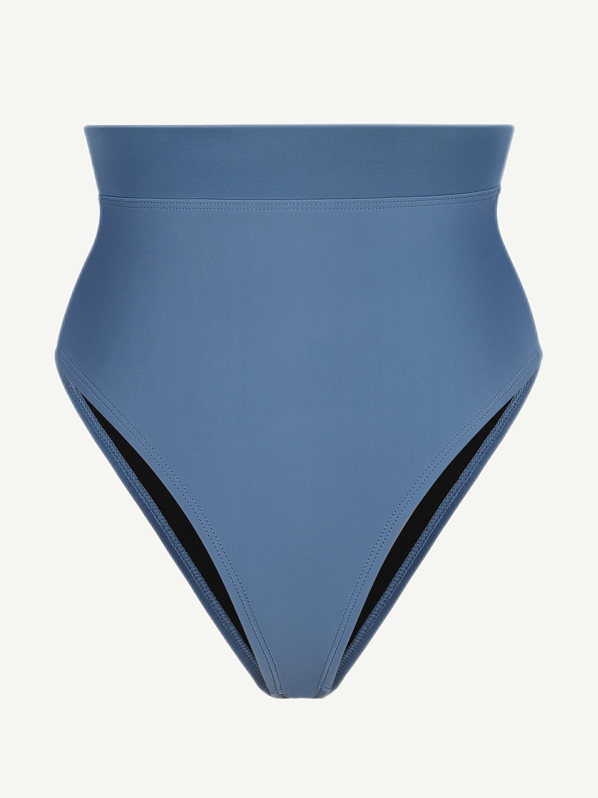 High-Waist Slimming Bikini Bottom with Waterproof Zip Line