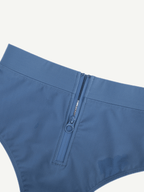 High-Waist Slimming Bikini Bottom with Waterproof Zip Line