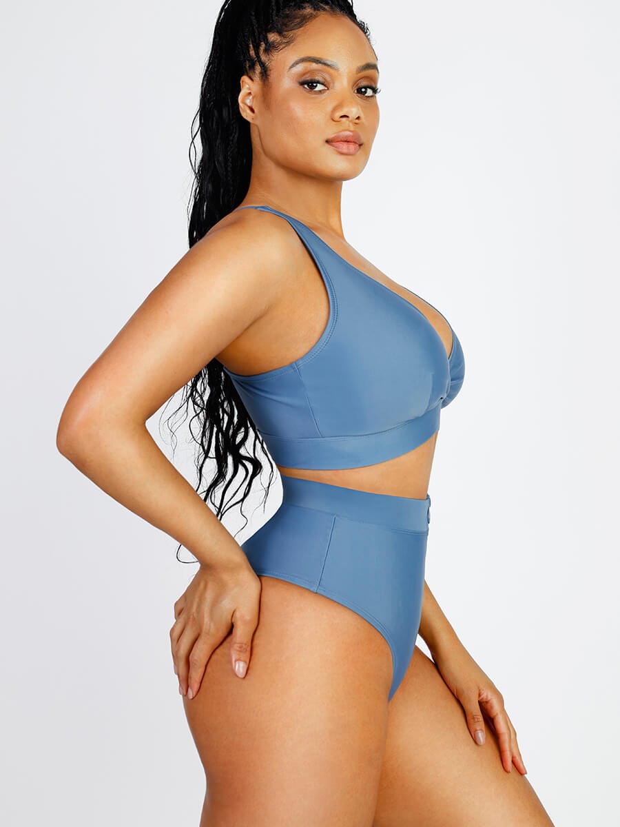 Bikini Top with Surplice Neck & Adjustable Straps