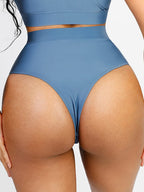 High-Waist Slimming Bikini Bottom with Waterproof Zip Line