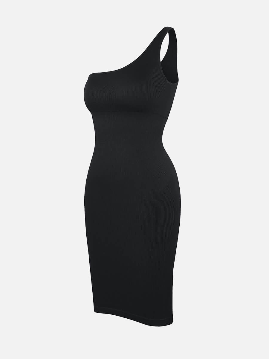 One-Shoulder Design Waist Sculpting Dress