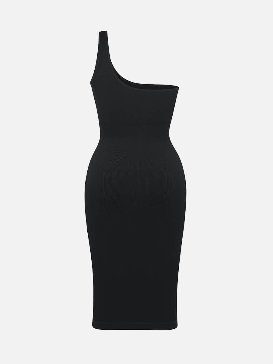 One-Shoulder Design Waist Sculpting Dress - Auxieswear