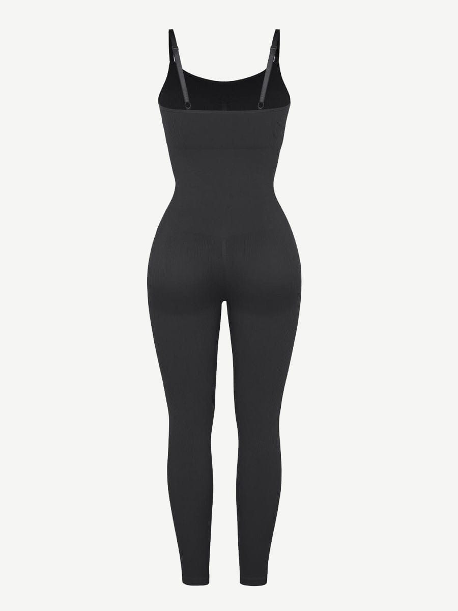 High-Stretch Tummy Control Jumpsuit with Removable Pads - Auxieswear