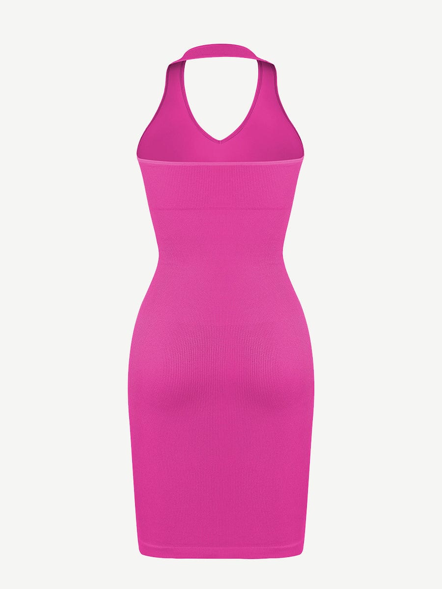 Halter Neck Deep U-Shaped Outerwear Slimming Dress