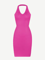 Halter Neck Deep U-Shaped Outerwear Slimming Dress