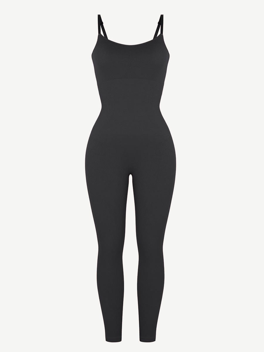 High-Stretch Tummy Control Jumpsuit with Removable Pads - Auxieswear