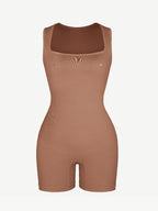 Square Neck Waist and Belly Shaping Jumpsuit