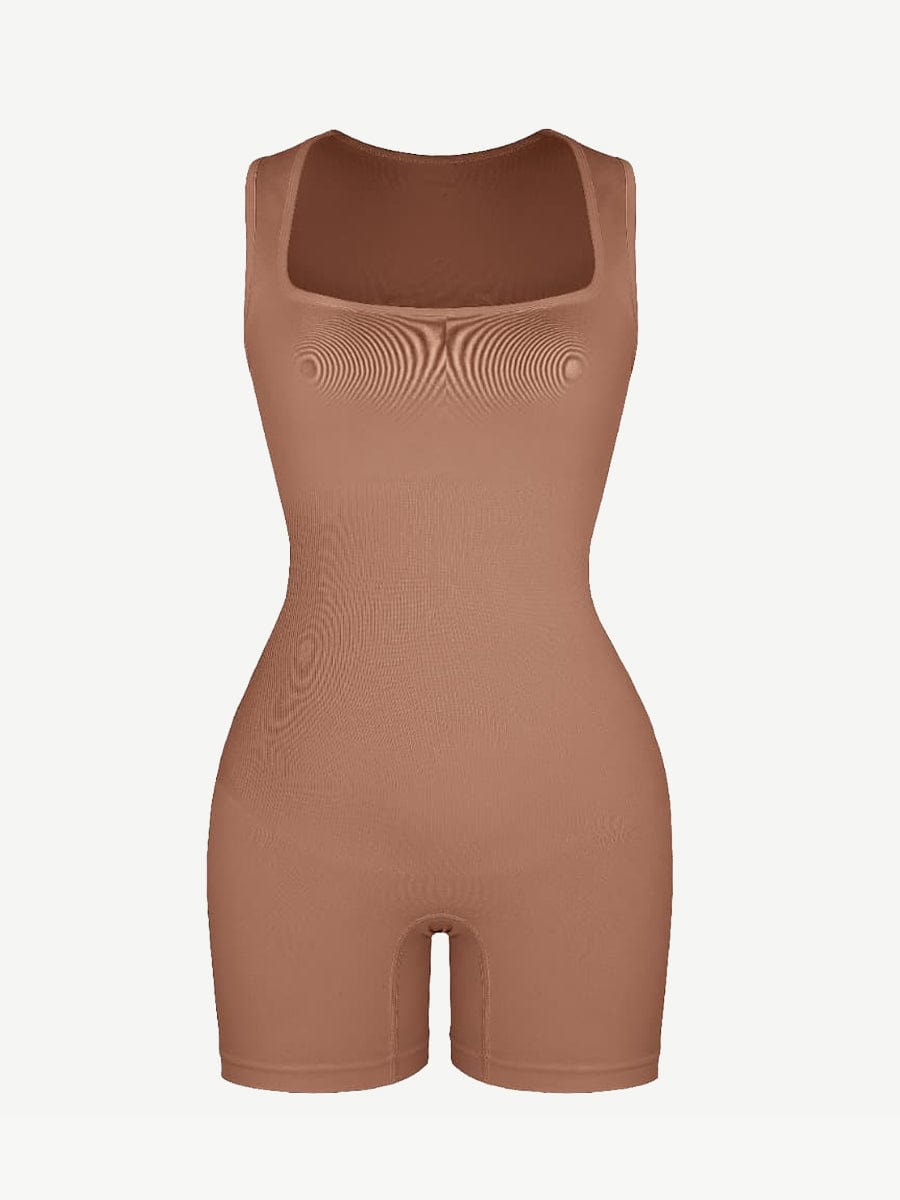 Square Neck Waist and Belly Shaping Jumpsuit