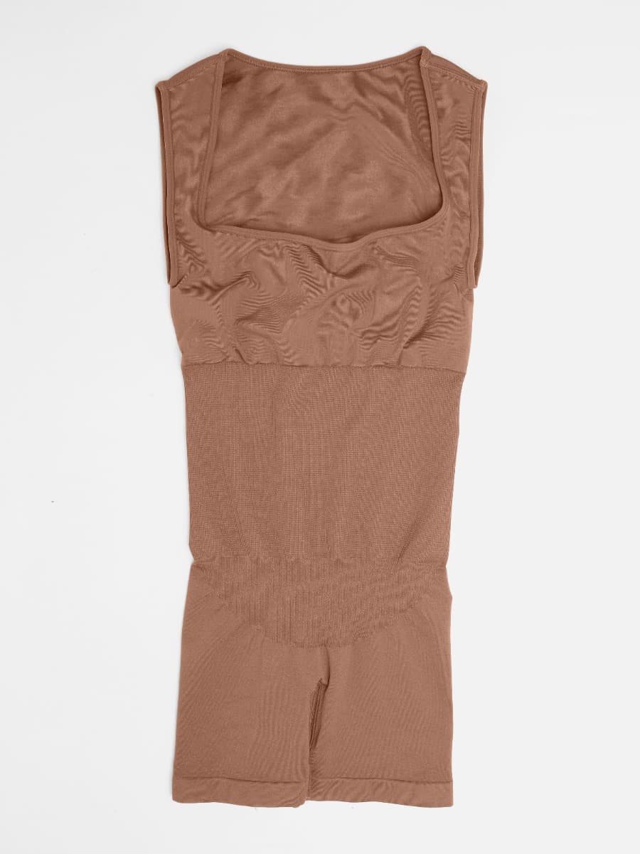 Square Neck Waist and Belly Shaping Jumpsuit