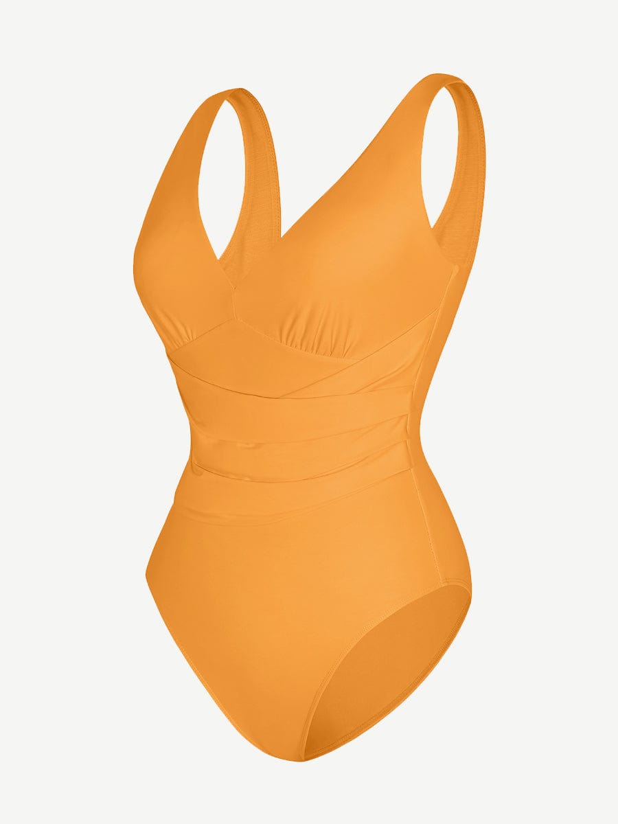 Waist Sculpting Deep V-Neck One-Piece Swimsuit
