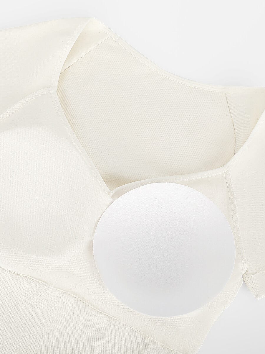 Scoop Neck Cap Sleeve Form-Fitting Bodysuit - Auxieswear