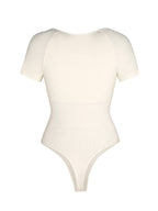Scoop Neck Cap Sleeve Form-Fitting Bodysuit