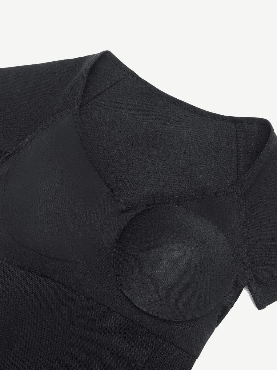 Scoop Neck Cap Sleeve Form-Fitting Bodysuit