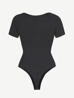 Scoop Neck Cap Sleeve Form-Fitting Bodysuit