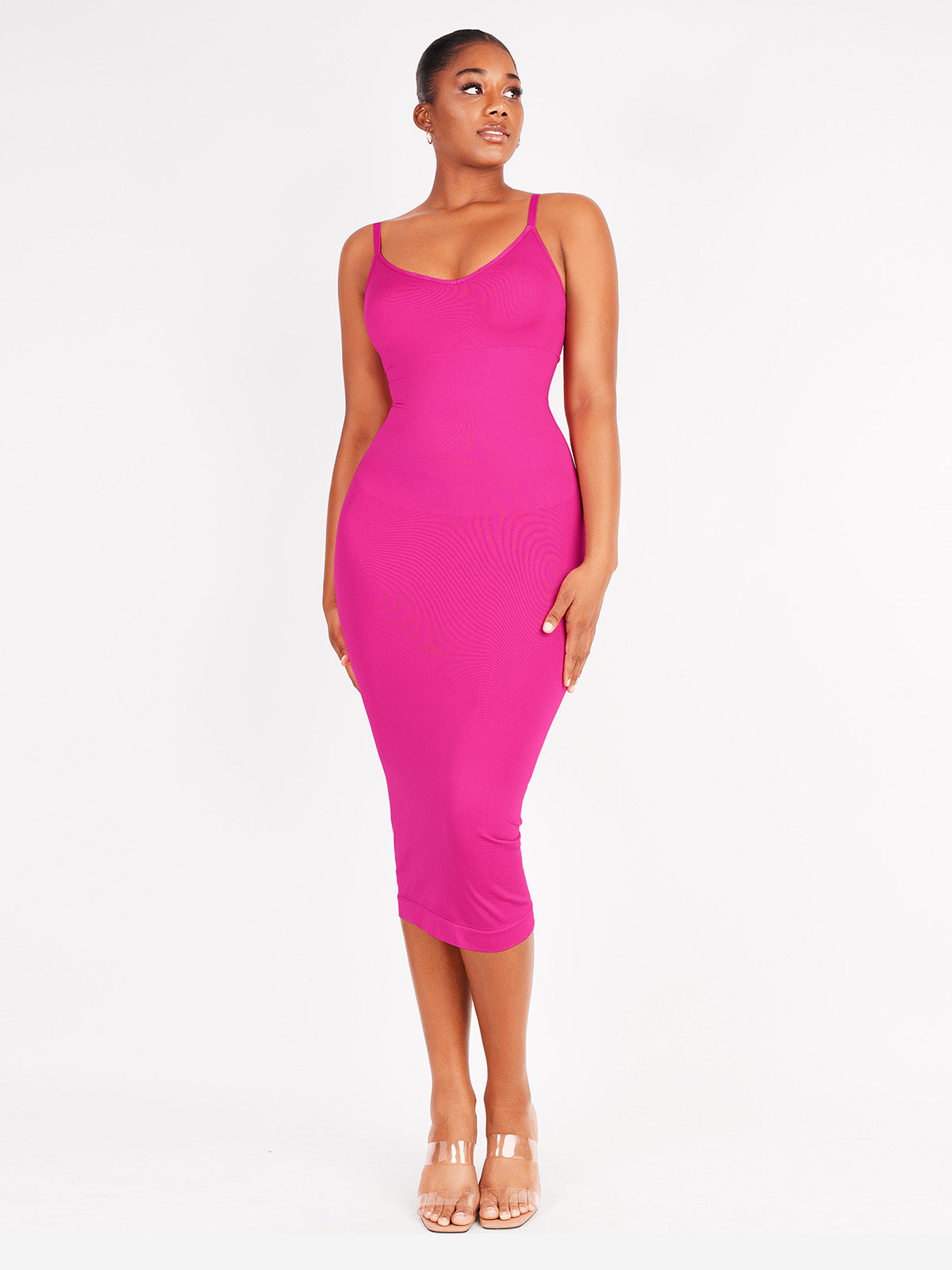 V-Neck Body Shaping Midi Dress - Auxieswear
