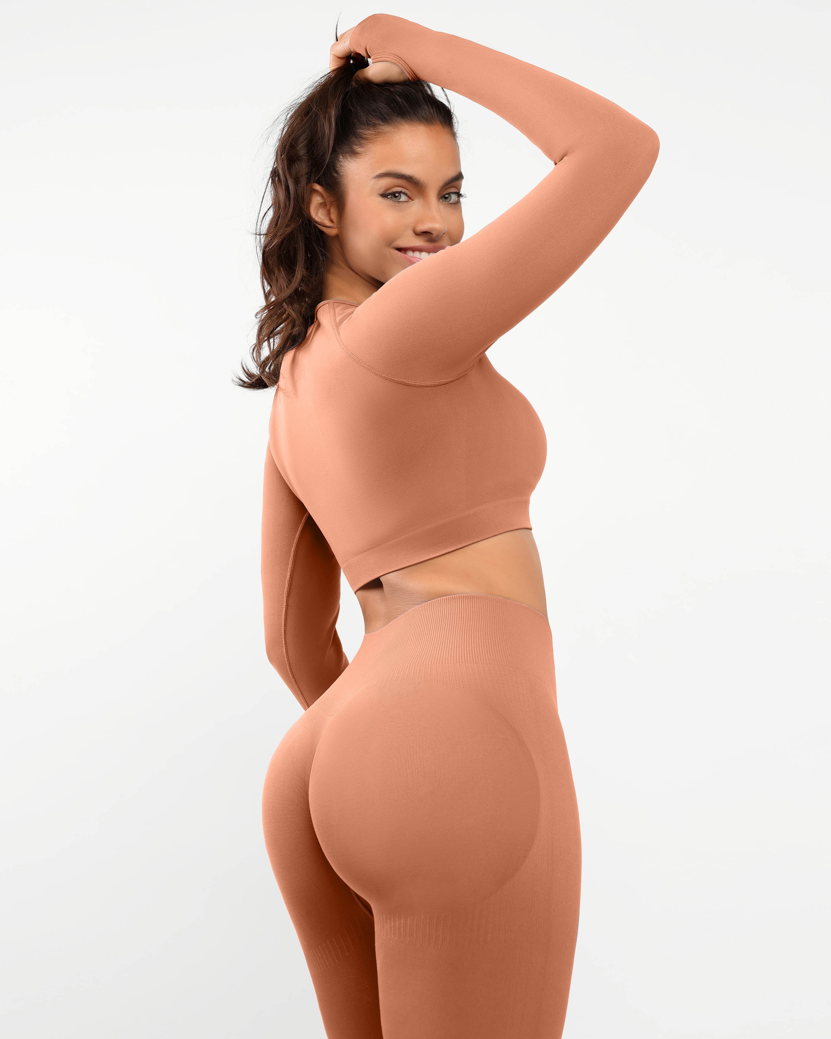 Double-Layered Body Sculpting Seamless Fitness Suit - Auxieswear