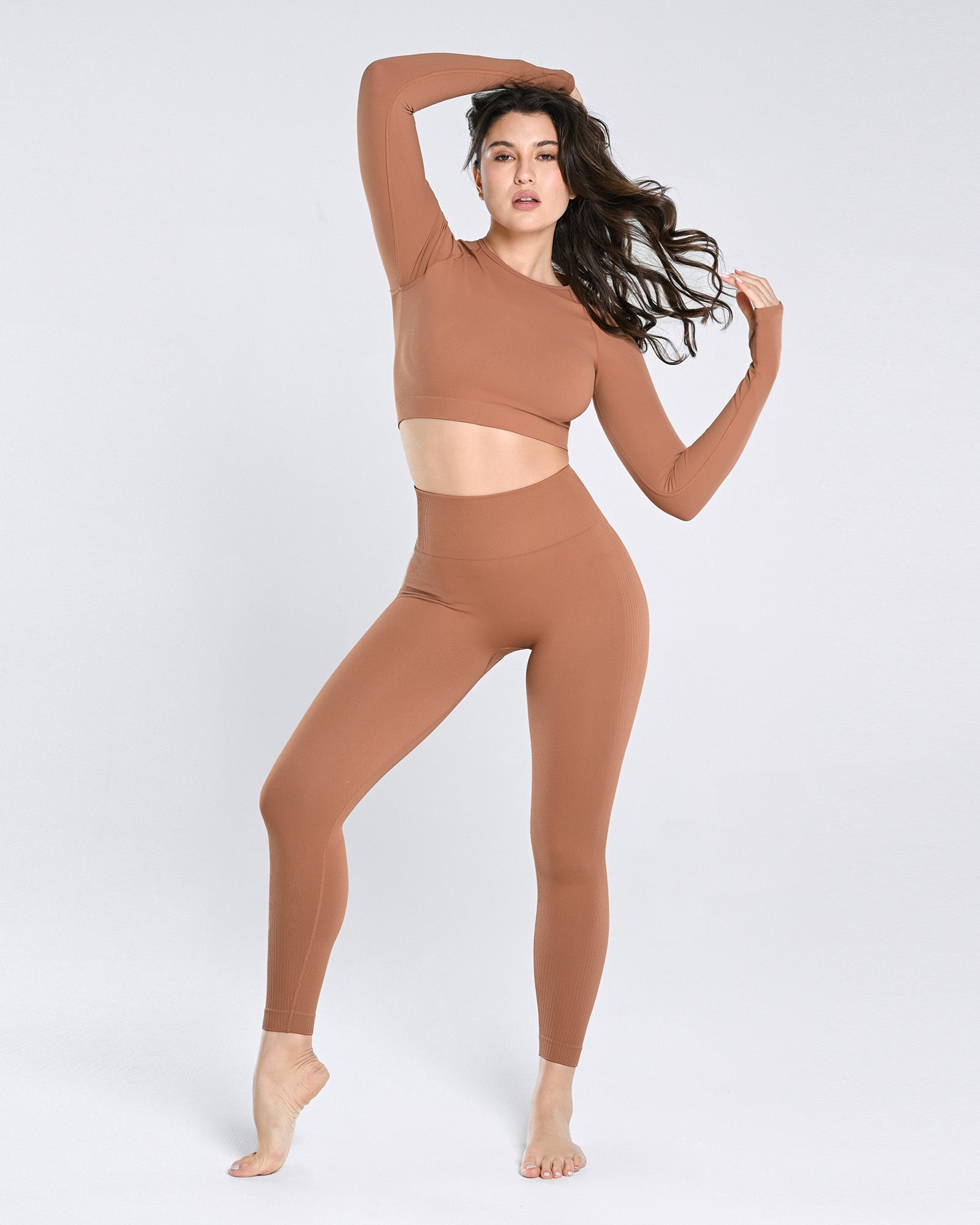 Double-Layered Body Sculpting Seamless Fitness Suit
