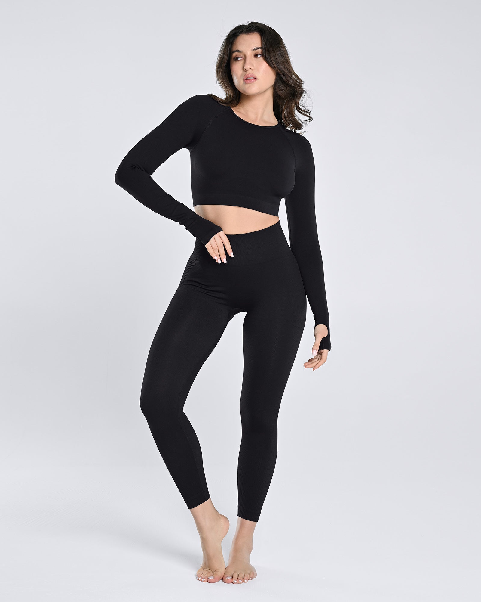 Double-Layered Abdomen, Thighs & Arms Sculpting Seamless Fitness Suit