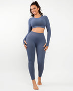 Double-Layered Body Sculpting Seamless Fitness Suit