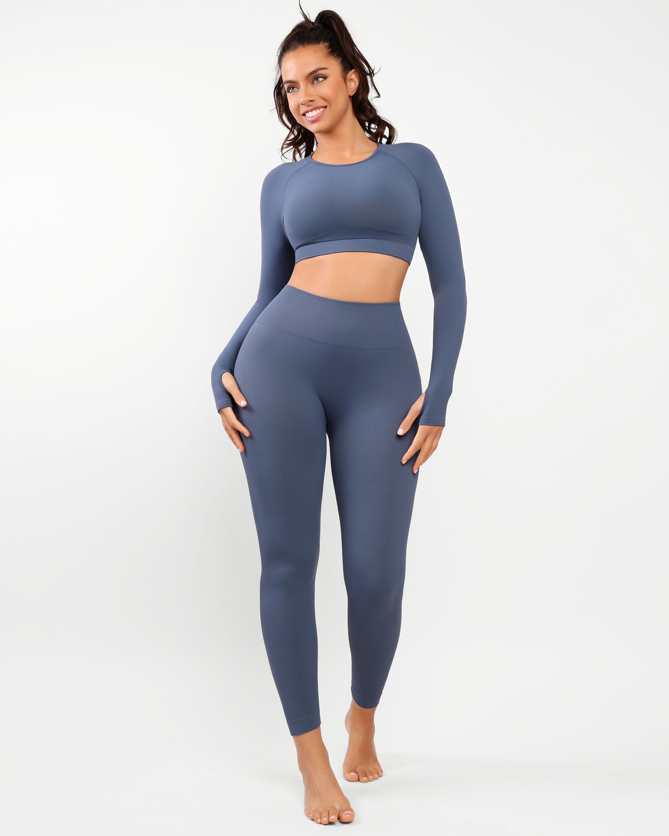 Double-Layered Body Sculpting Seamless Fitness Suit - Auxieswear