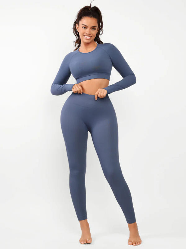 Double-Layered Body Sculpting Seamless Fitness Suit