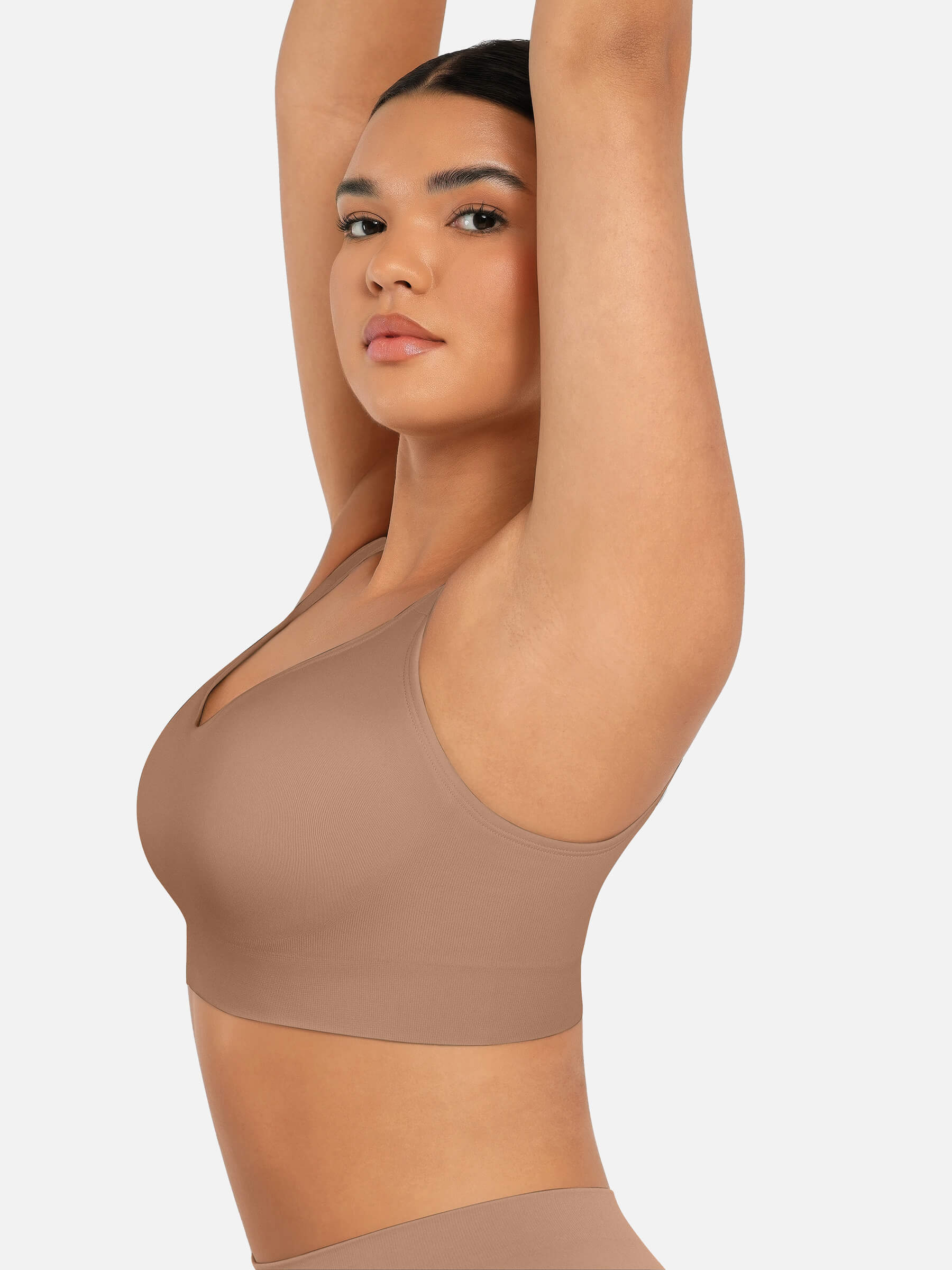 Wireless Bust Support Bra with Fixed Cups