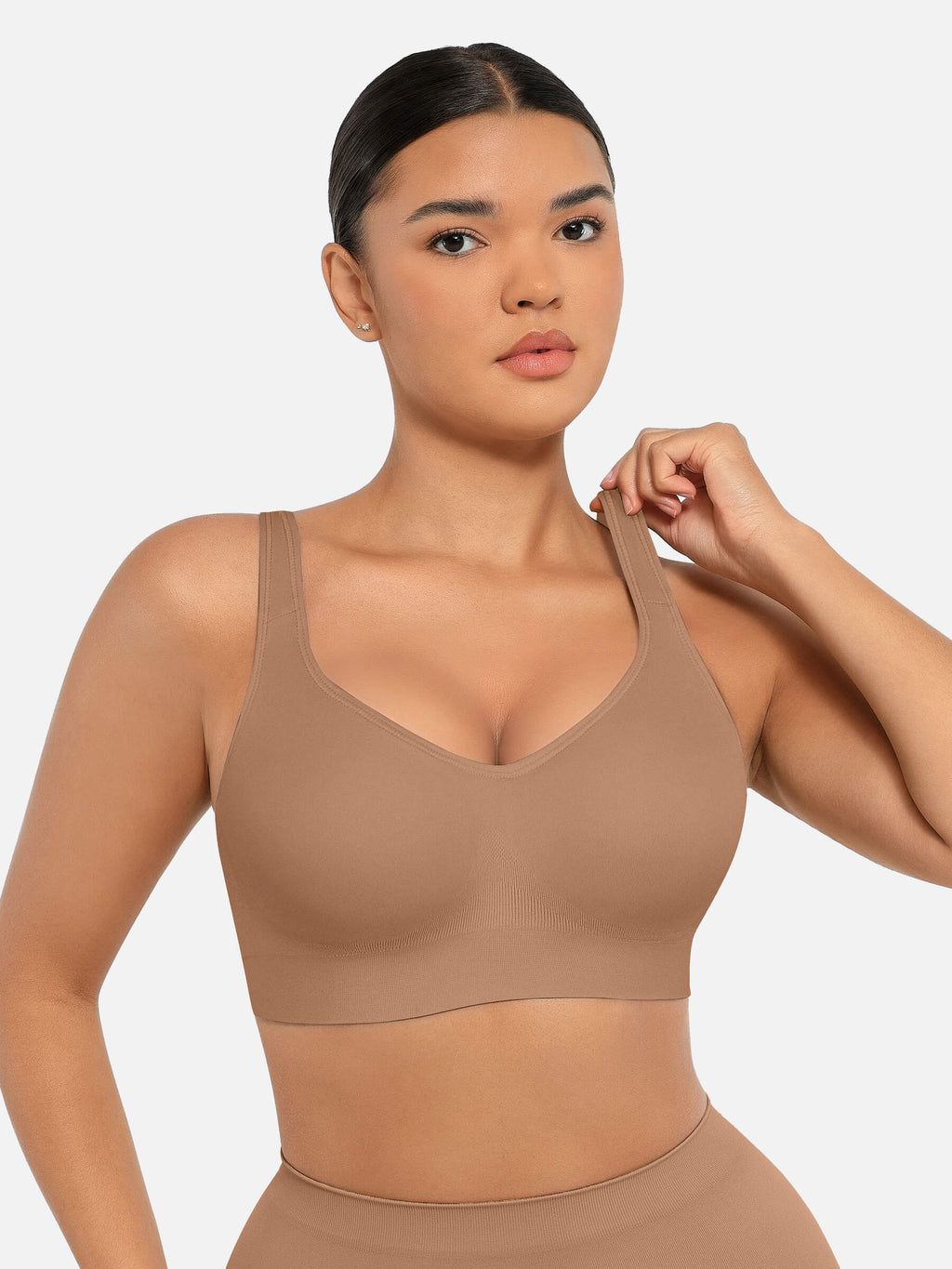Wireless Bust Support Bra with Fixed Cups - Auxieswear