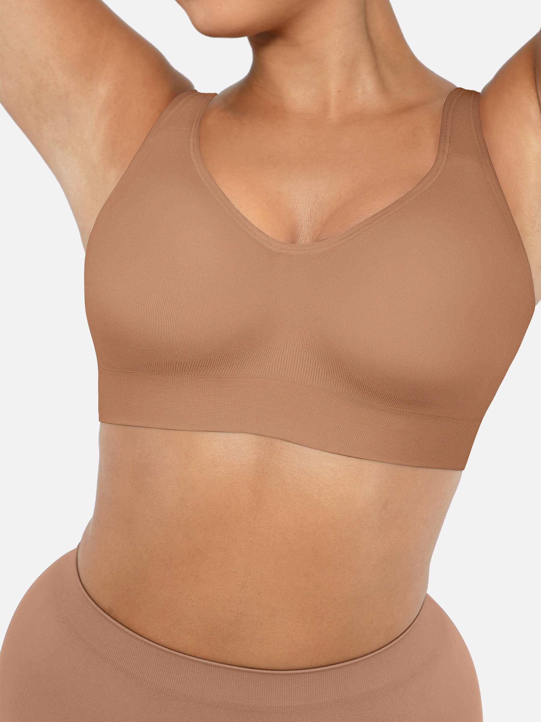 Wireless Bust Support Bra with Fixed Cups