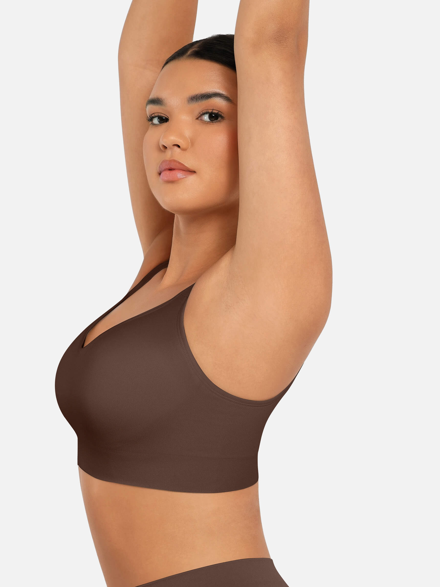 Wireless Bust Support Bra with Fixed Cups - Auxieswear