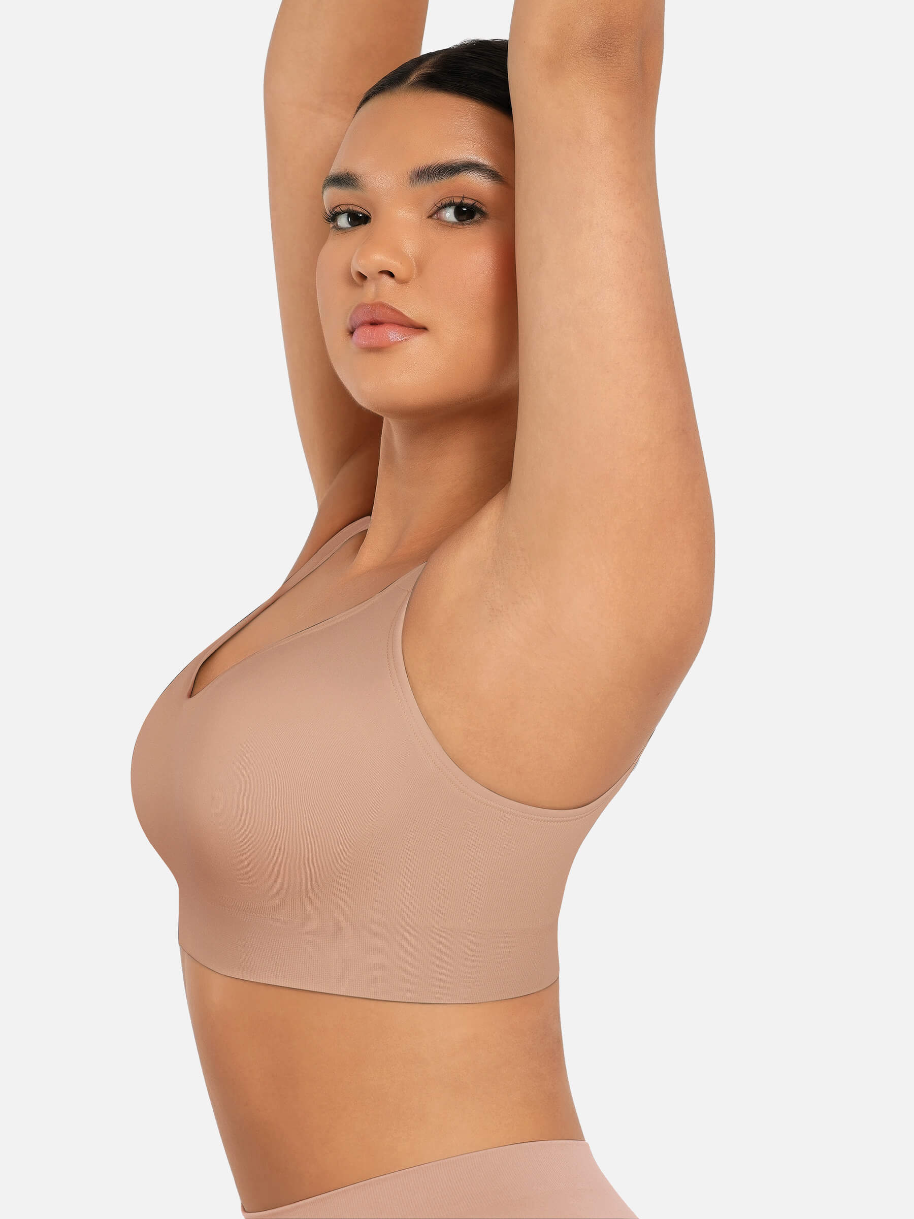 Wireless Bust Support Bra with Fixed Cups