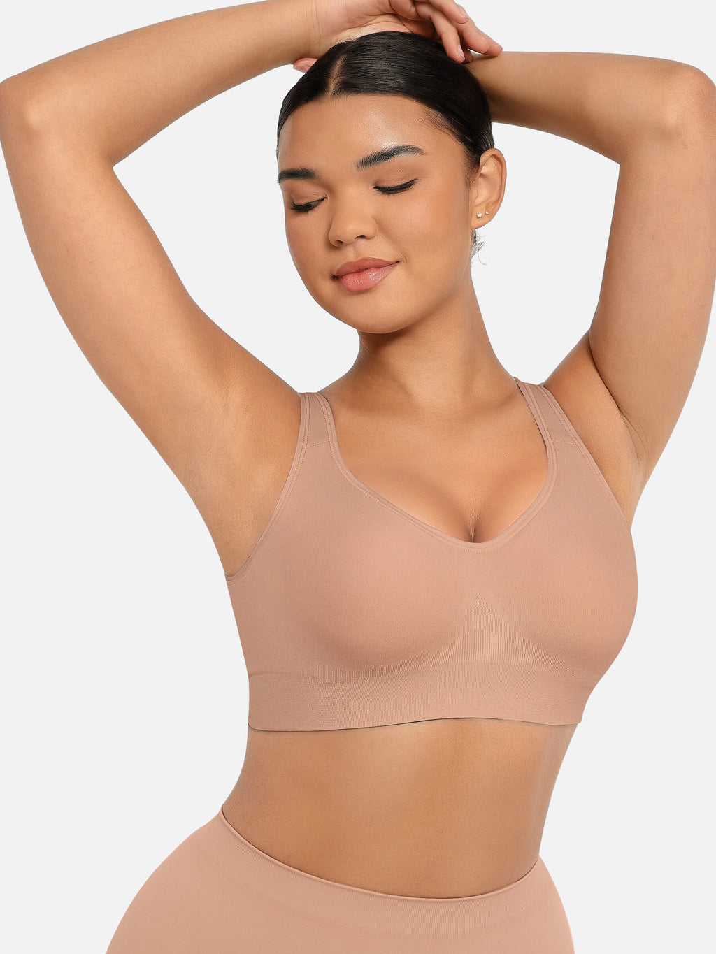 Wireless Bust Support Bra with Fixed Cups - Auxieswear