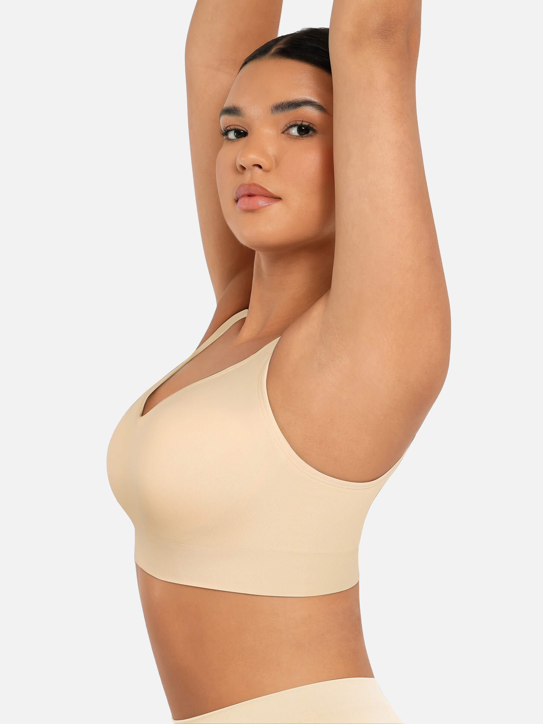 Wireless Bust Support Bra with Fixed Cups