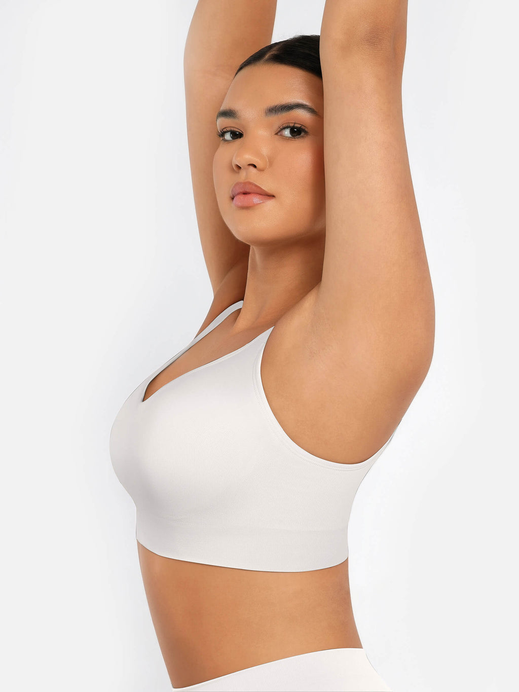 Wireless Bust Support Bra with Fixed Cups