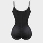 U-Shaped Bust Lifting Lace Bodysuit With Front Zipper