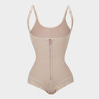 U-Shaped Bust Lifting Lace Bodysuit With Front Zipper