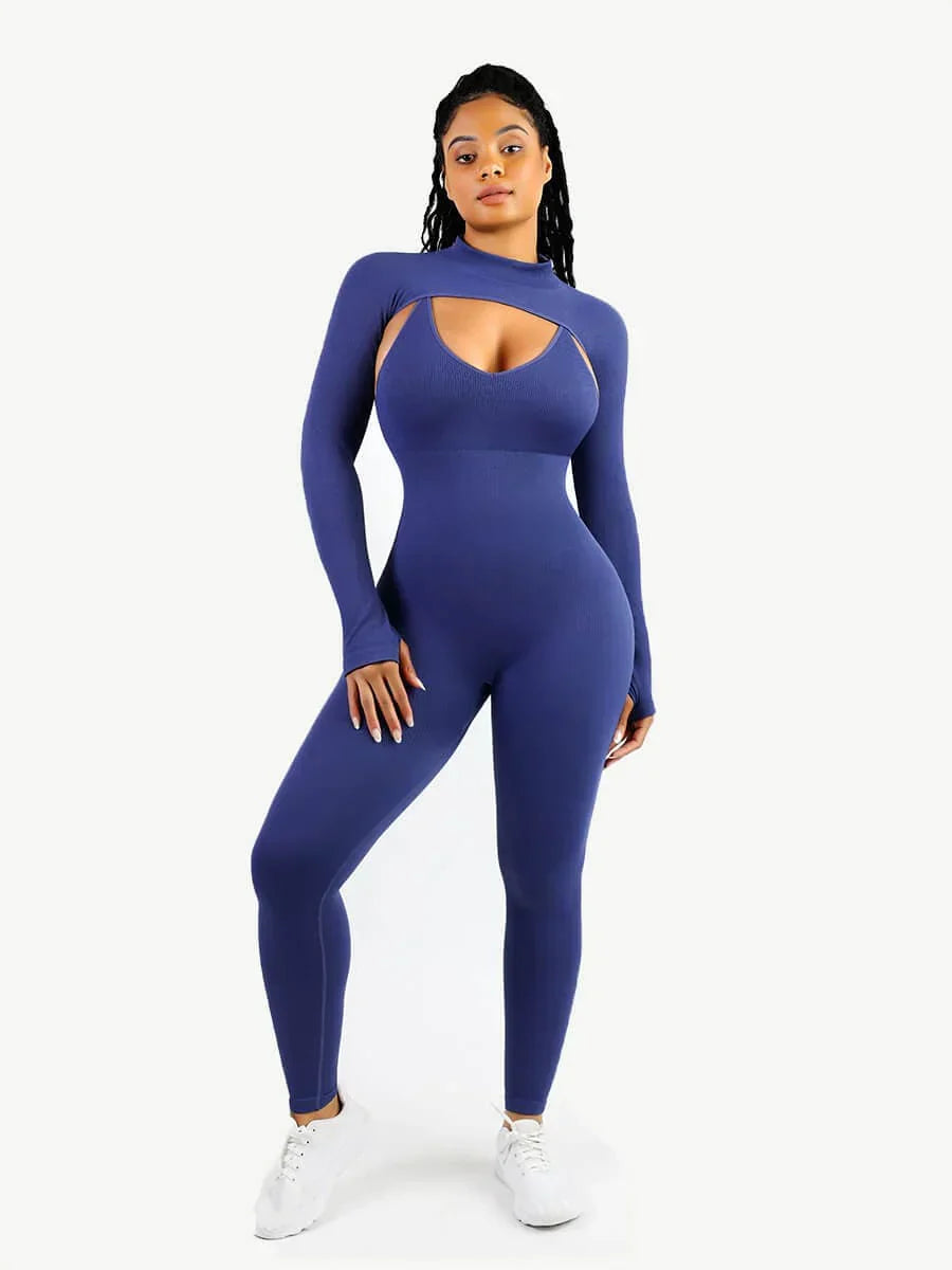 2-Piece High-Stretch Tummy Control Jumpsuit - Auxieswear