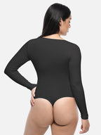 Long Sleeve Slim Corset Bodysuit