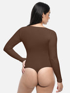 Long Sleeve Slim Corset Bodysuit