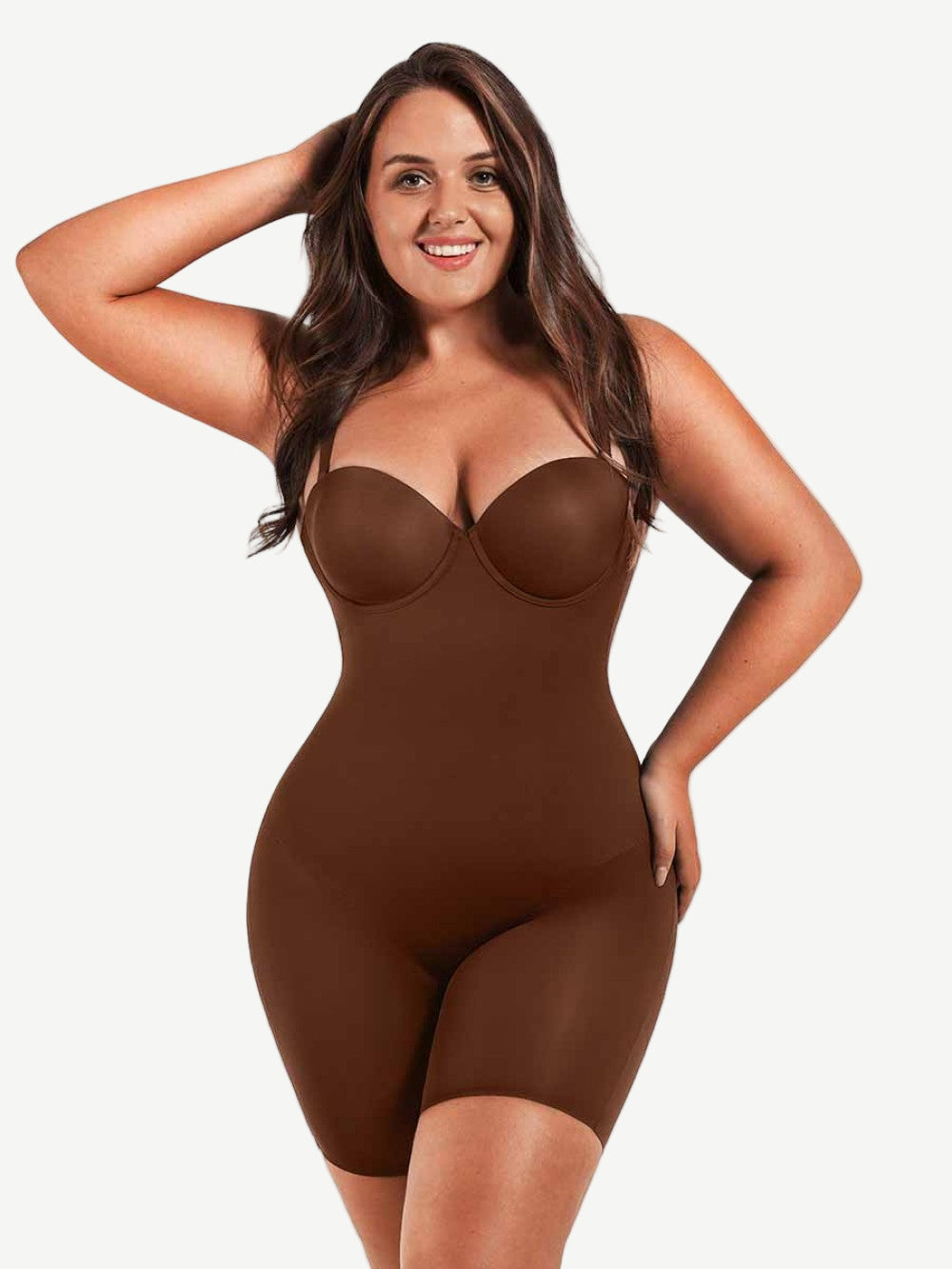 Back Smoothing Strapless Push-Up Bodysuit