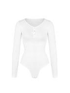 Long Sleeve Scoop Neckline Versatile Bodysuit