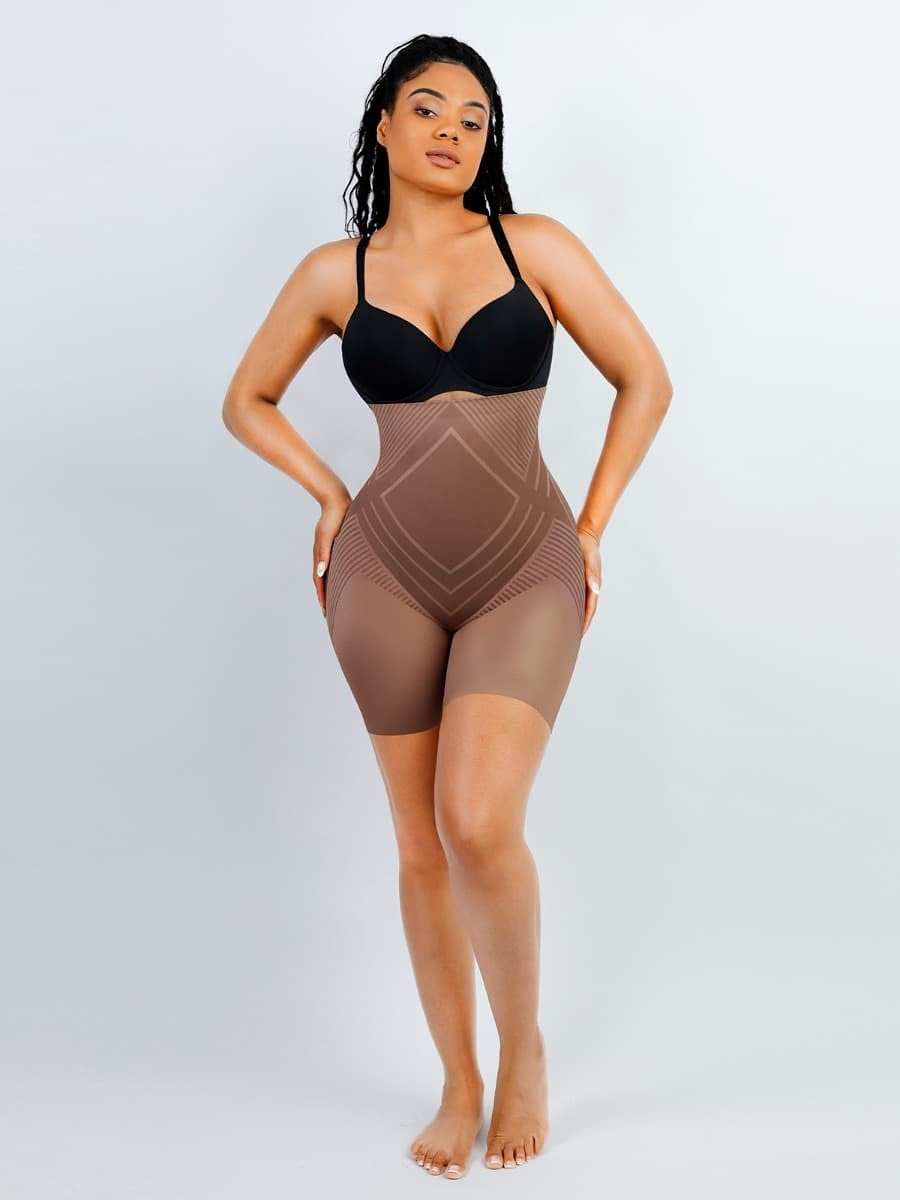 High Waist Trimming Thigh Slimmer with Steel Bones