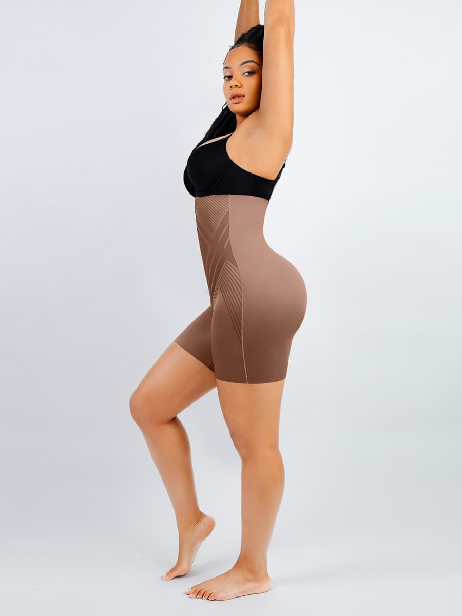 High Waist Trimming Thigh Slimmer with Steel Bones