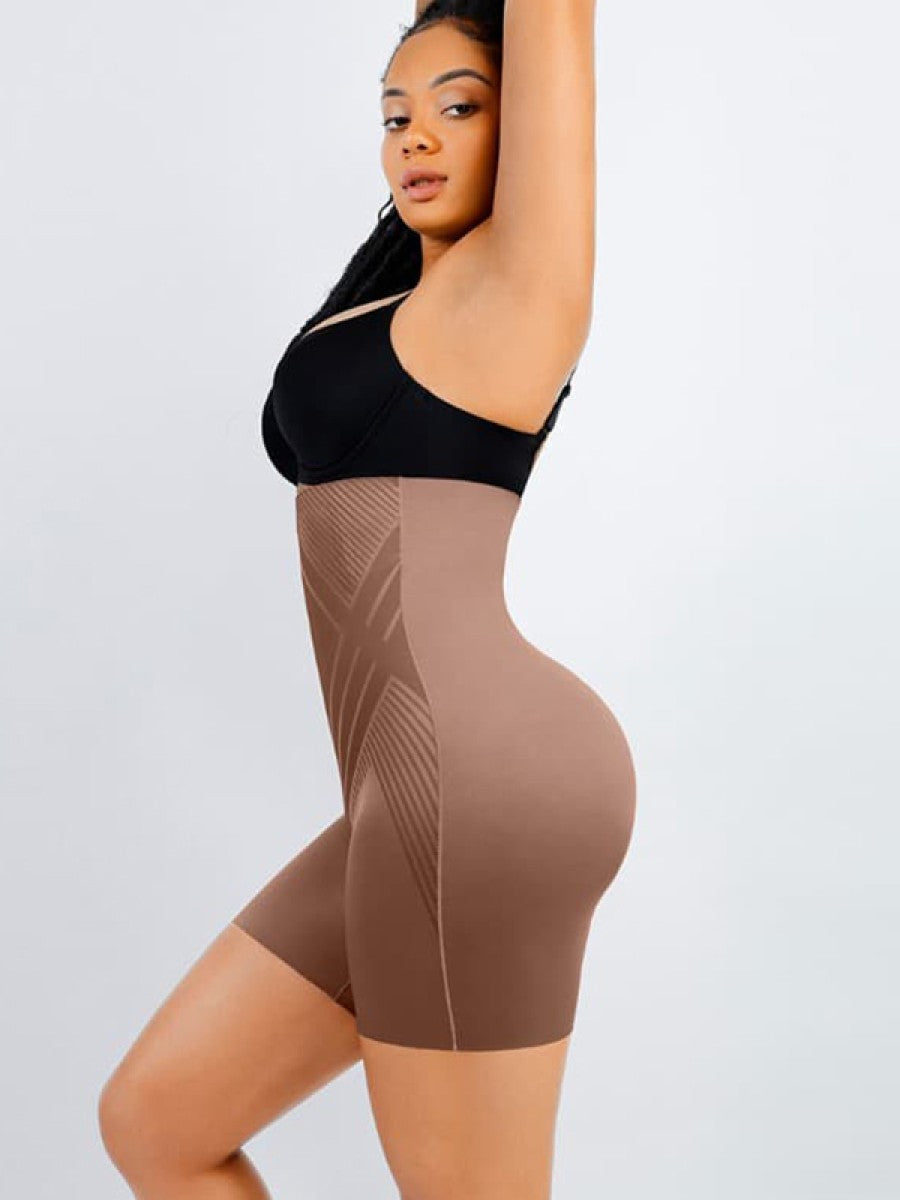 High Waist Trimming Thigh Slimmer with Steel Bones