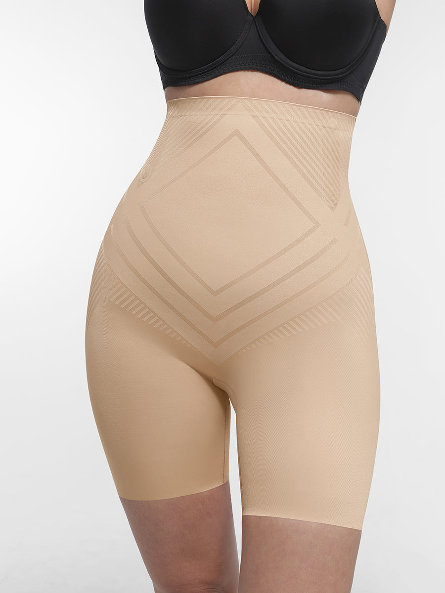 High Waist Trimming Thigh Slimmer with Steel Bones - Auxieswear
