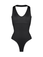 Halter Neck Deep V-Cut Contouring Bodysuit